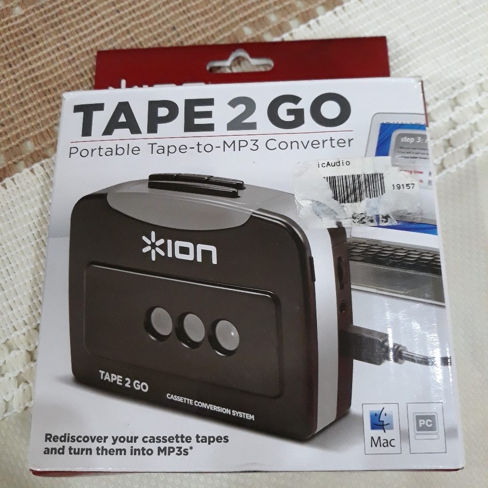 ION Tape 2 Go Portable Tape to MP3 Converter, Like New